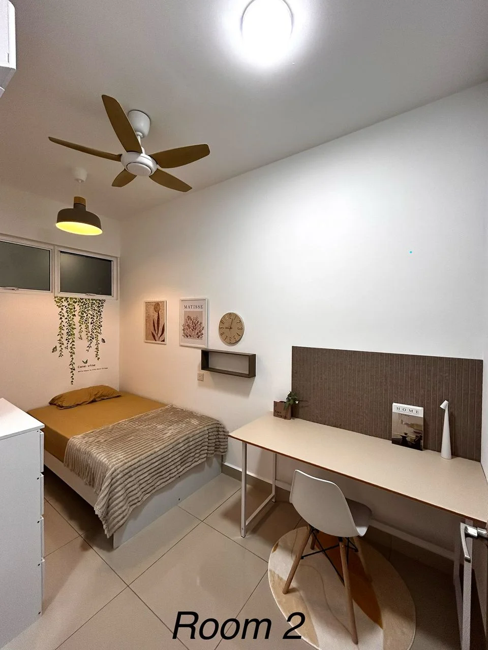 Completed master bedroom with luxury staging