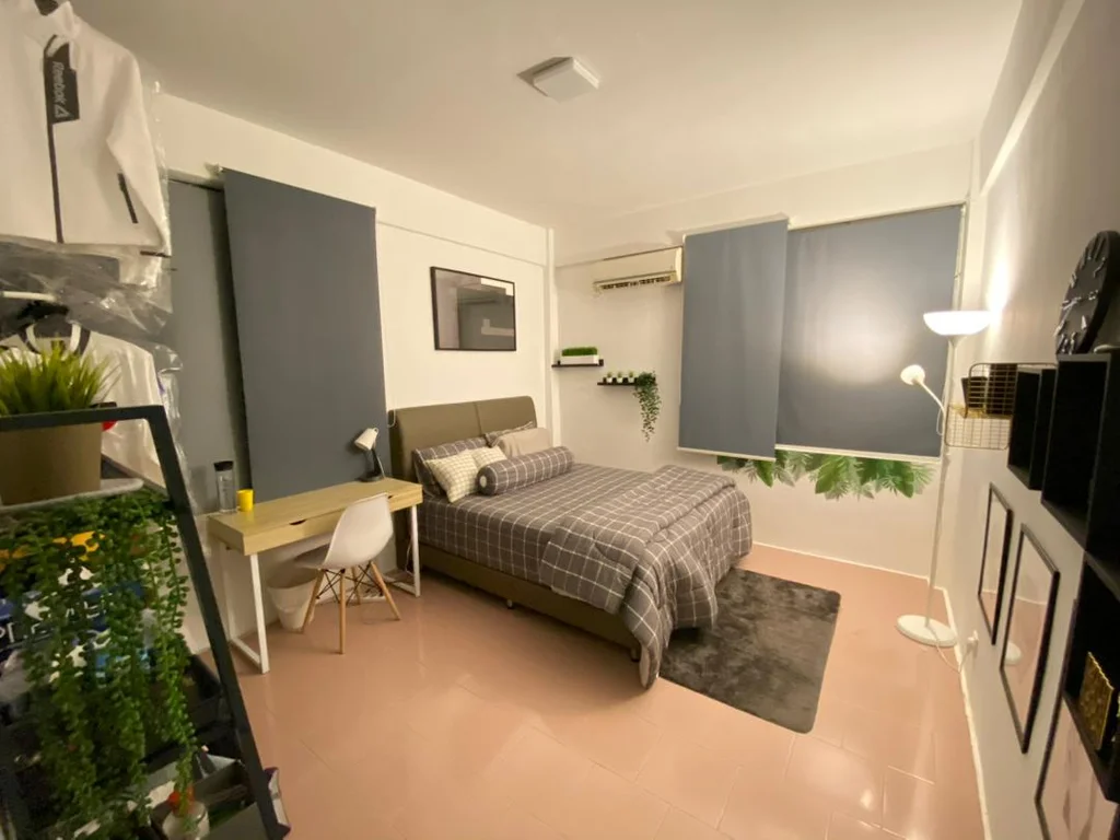 Completed twin bedroom with modern styling